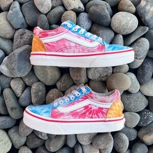 VANS Old Skool Tie-Dye Sneakers Colorful Tie Dye Kids Sneakers Size 13